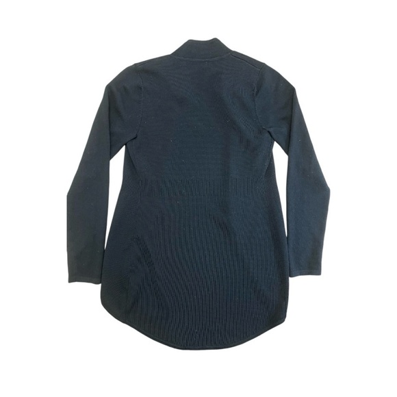 Karen Millen Open Front Button Shoulder Wool Blend Cardigan Black Sweater Sz XS - Picture 2 of 11